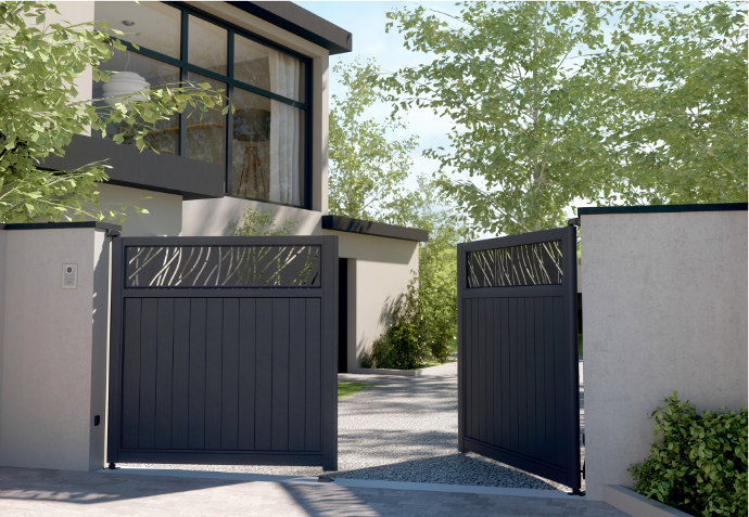 MyGardenAlu img portail 2 ouvrants Col. LAZER MyGardenAlu img portail 2 ouvrants Col. LAZER
